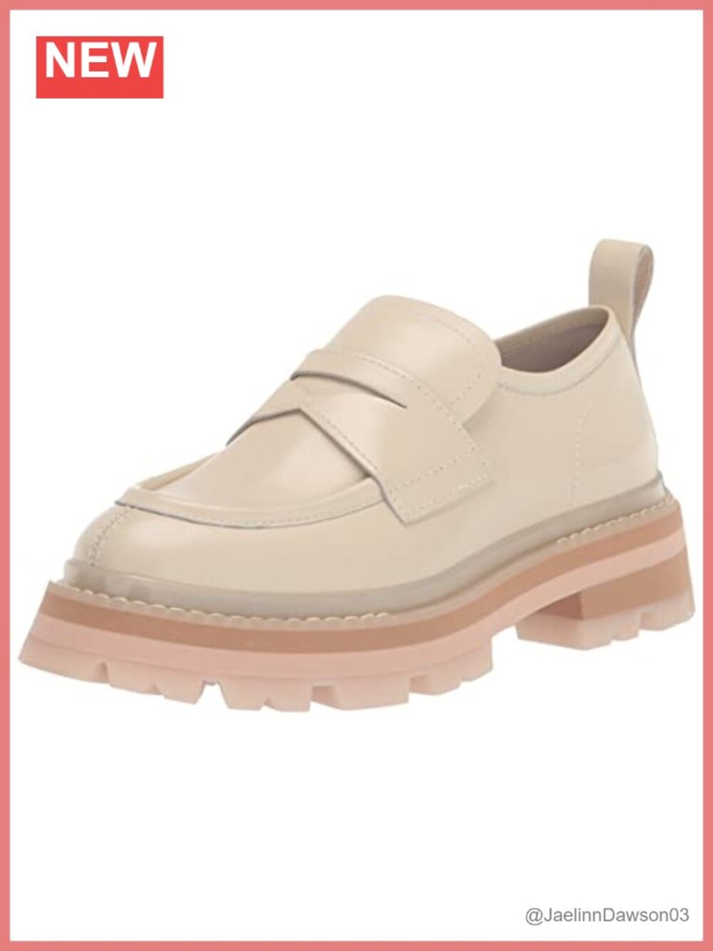 Chunky Loafers with Cushioned Insole, Leather Platform Slip-On Shoes for Women